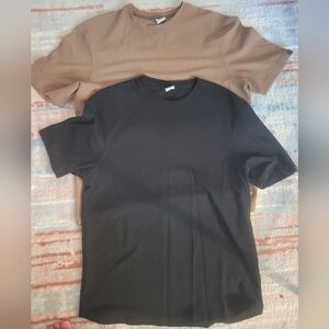 Zara Short Sleeve Tees in Black and Brown And Cream (3 Shirts)